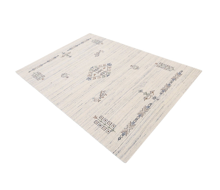 Beige Tribal Center Medallion Hand Loomed Wool Rug - The Rug Decor