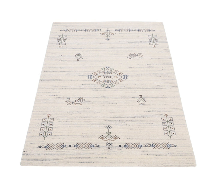Beige Tribal Center Medallion Hand Loomed Wool Rug - The Rug Decor