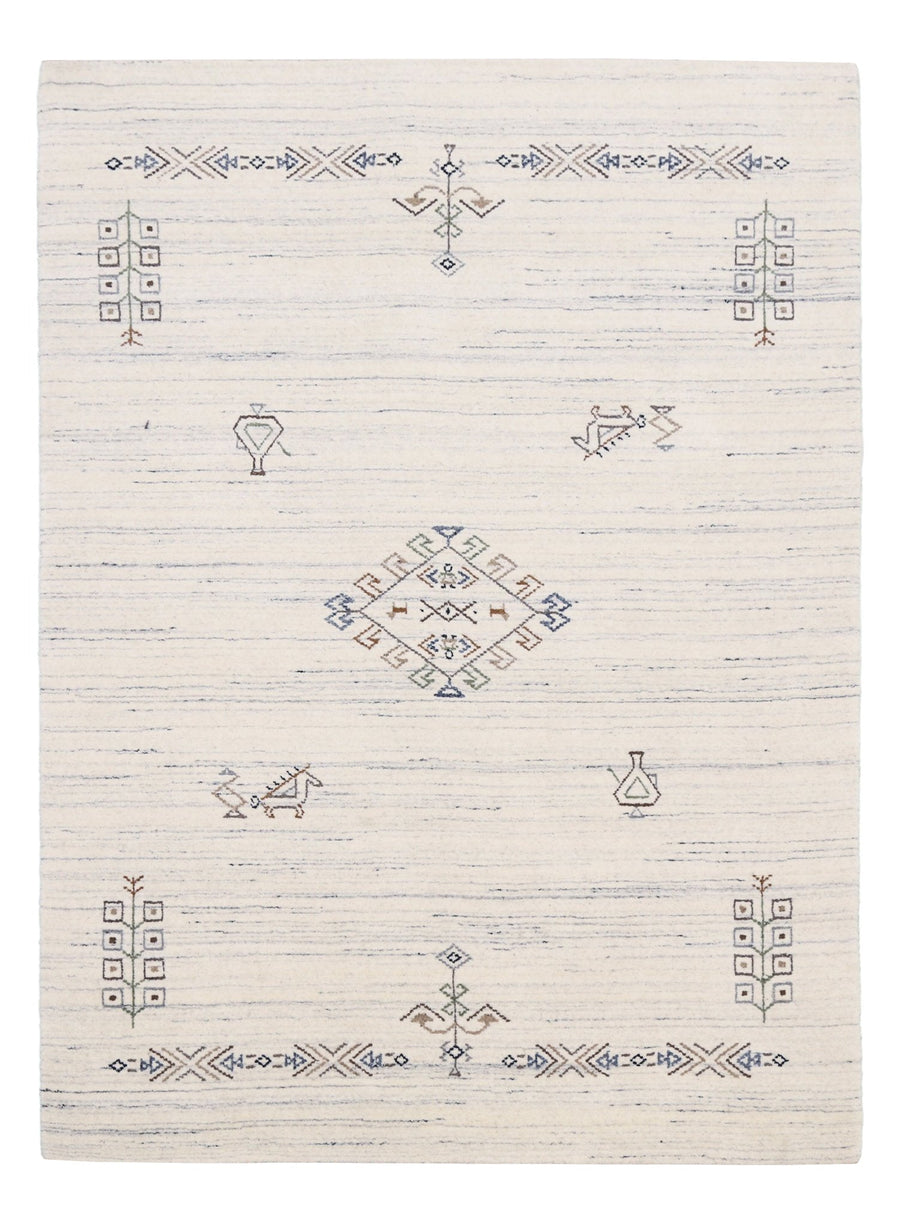 Beige Tribal Center Medallion Hand Loomed Wool Rug - The Rug Decor