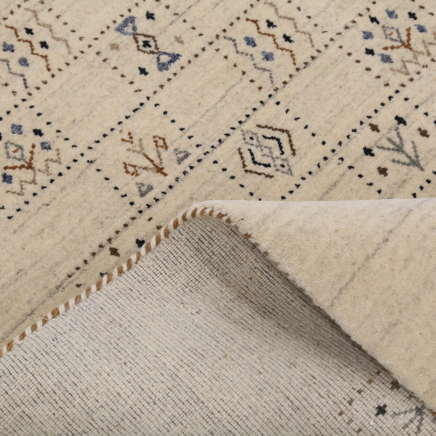 Beige Tribal Design Hand Loomed Wool Area Rug - The Rug Decor