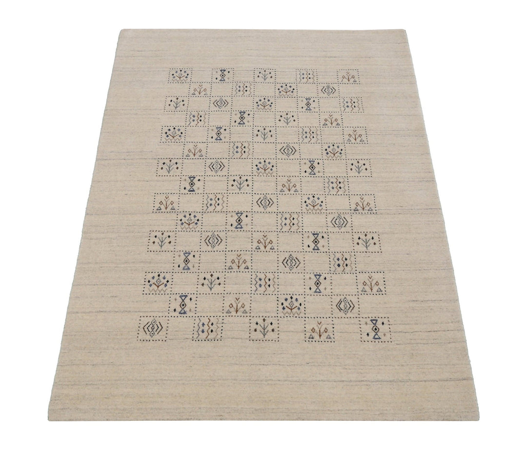 Beige Tribal Design Hand Loomed Wool Area Rug - The Rug Decor