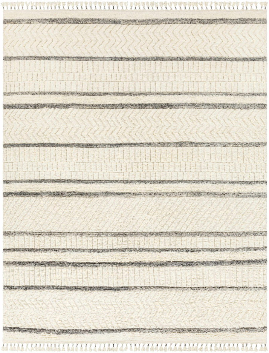 Belconnen Modern Ivory And Gray Hand Knotted Area Rug - The Rug Decor