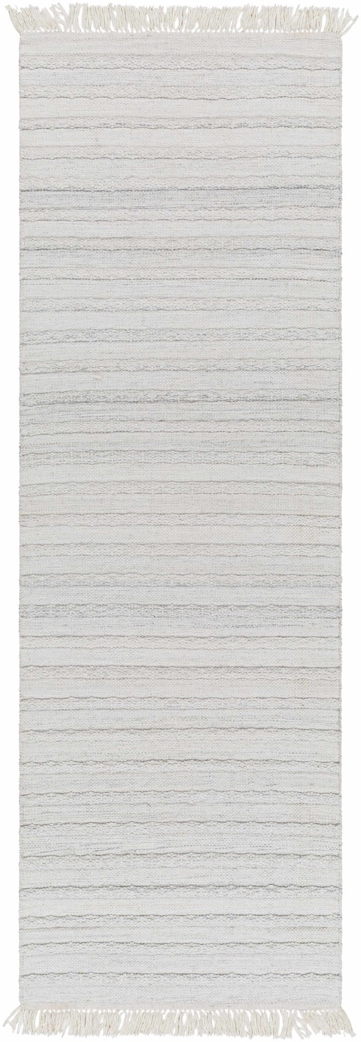 Benek Modern Stripe Pattern Silver Hand Woven Area Rug - The Rug Decor