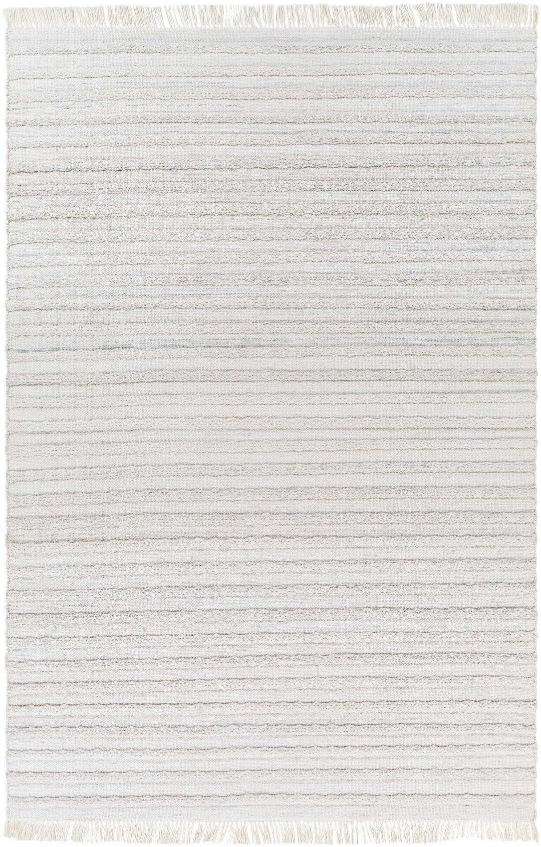 Benek Modern Stripe Pattern Silver Hand Woven Area Rug - The Rug Decor