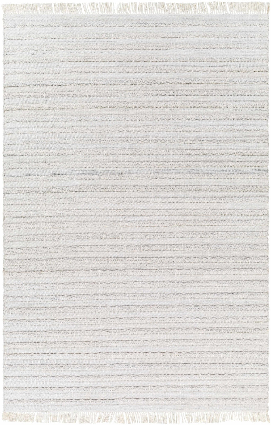 Benek Modern Stripe Pattern Silver Hand Woven Area Rug - The Rug Decor