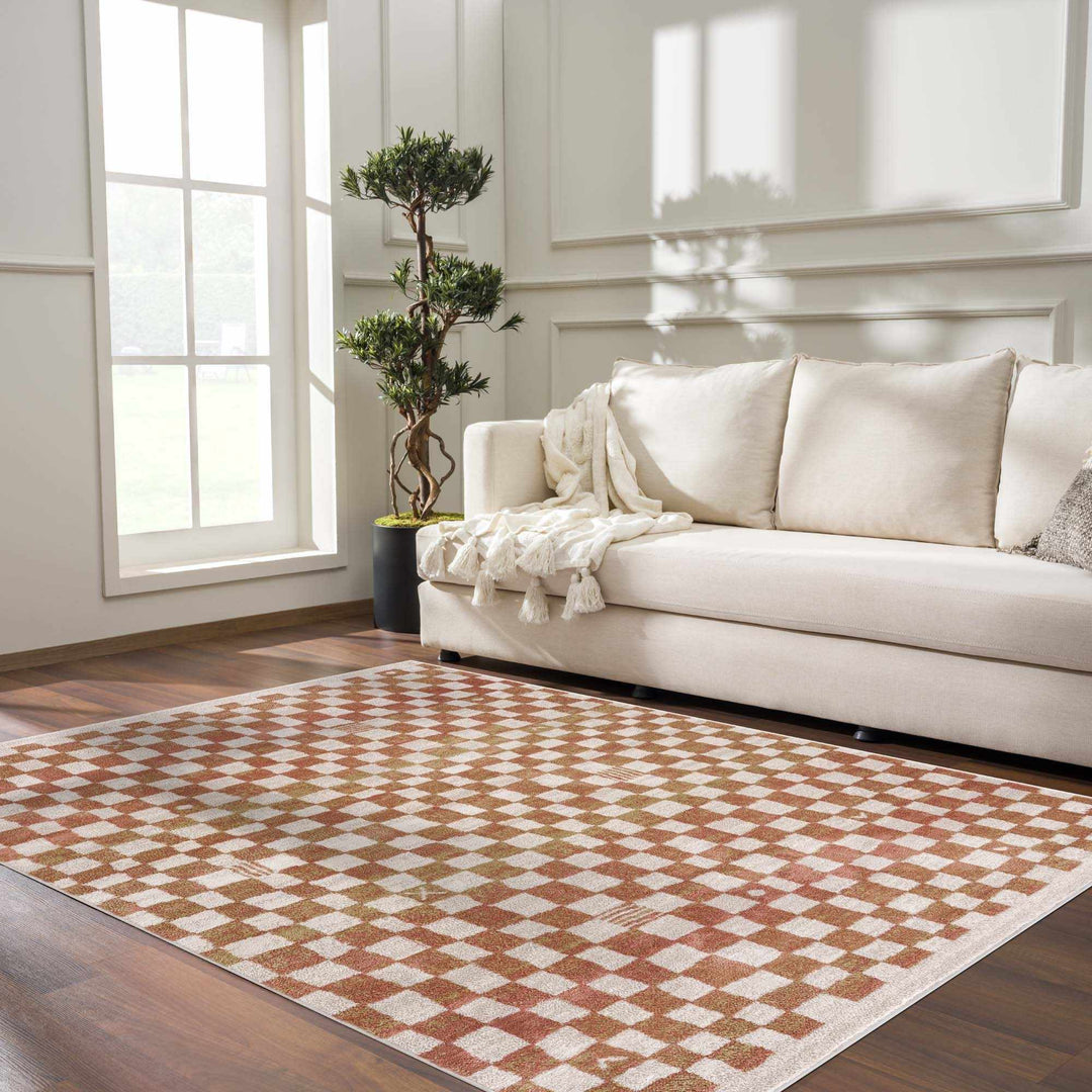 Benjy Contemporary Geometrical Brown And Cream Rug - The Rug Decor