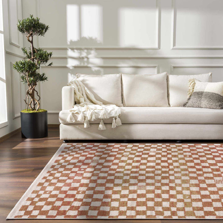 Benjy Contemporary Geometrical Brown And Cream Rug - The Rug Decor