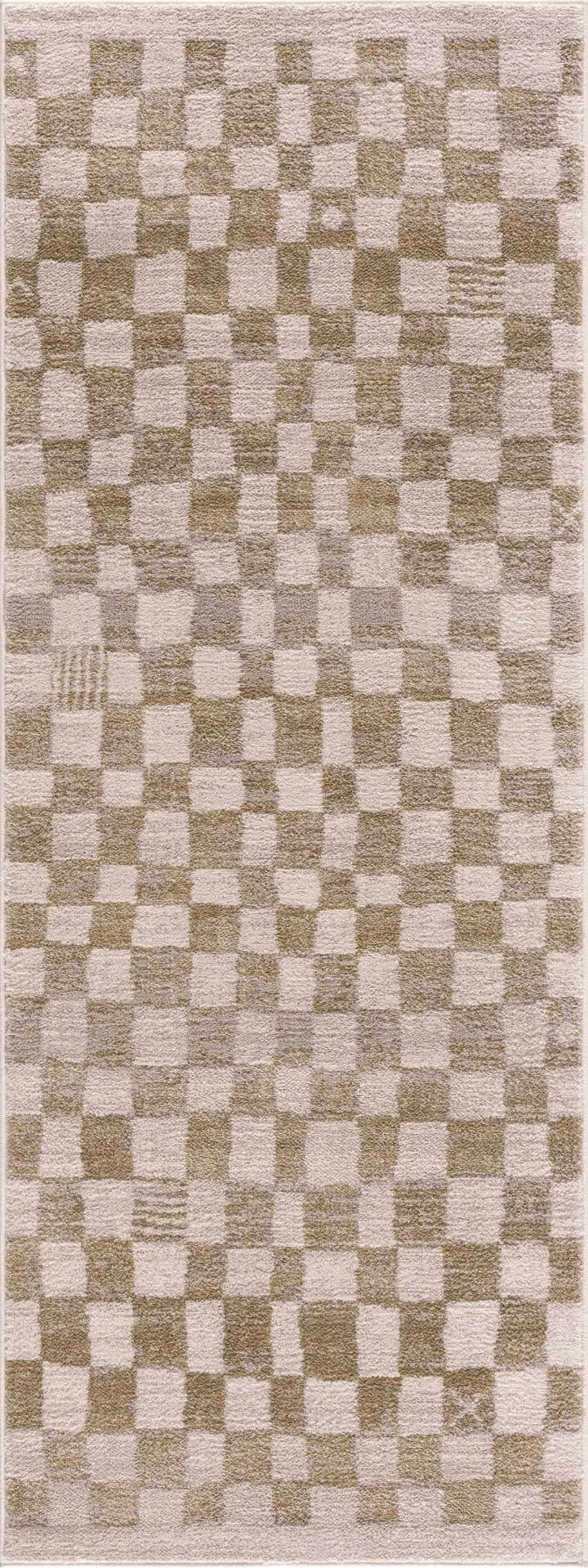 Benjy Modern Checkered Pattern Cream & Gold Rug - The Rug Decor
