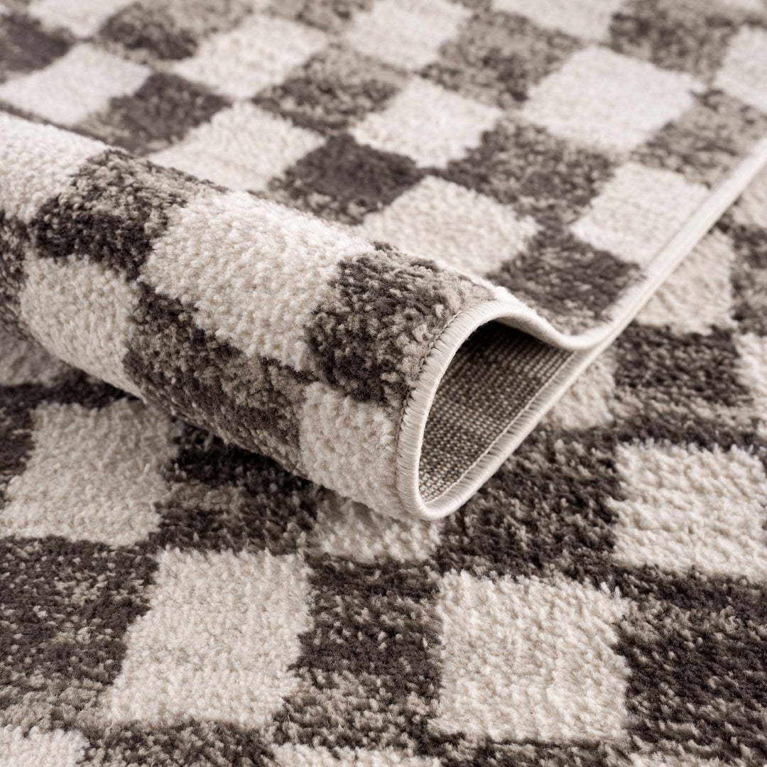 Benjy Modern Geometrical Beige And Charcoal Rug - The Rug Decor