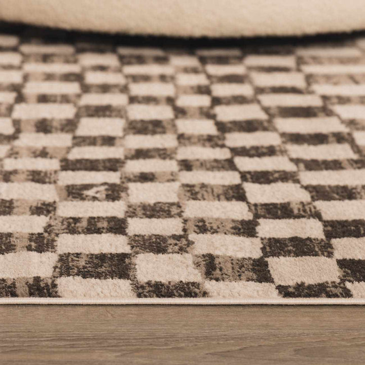 Benjy Modern Geometrical Beige And Charcoal Rug - The Rug Decor