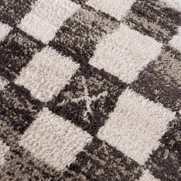 Benjy Modern Geometrical Beige And Charcoal Rug - The Rug Decor
