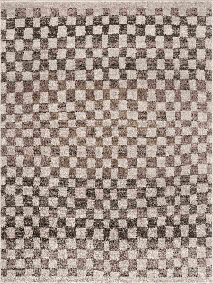 Benjy Modern Geometrical Beige And Charcoal Rug - The Rug Decor