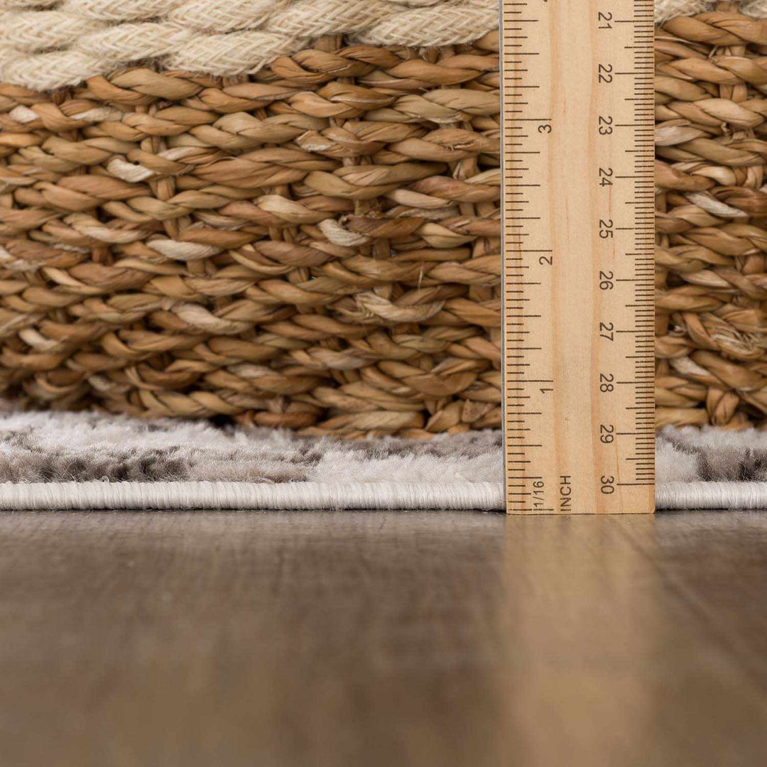 Benjy Modern Geometrical Beige And Charcoal Rug - The Rug Decor