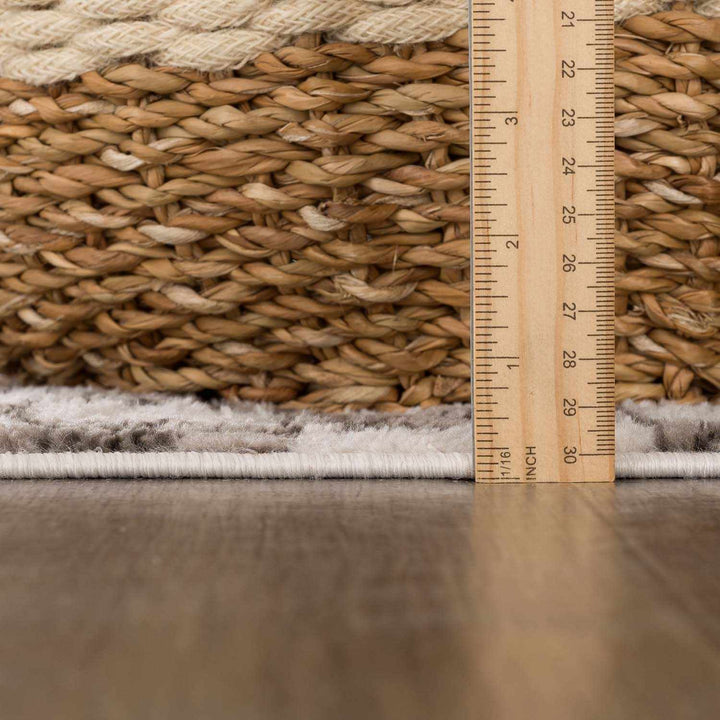Benjy Modern Geometrical Beige And Charcoal Rug - The Rug Decor