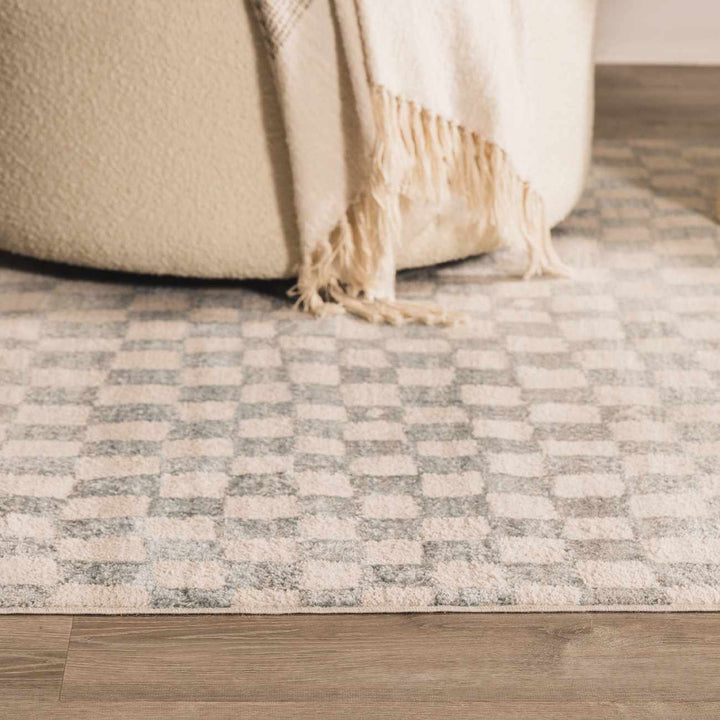 Benjy Modern Geometrical Gray And Beige Area Rug - The Rug Decor