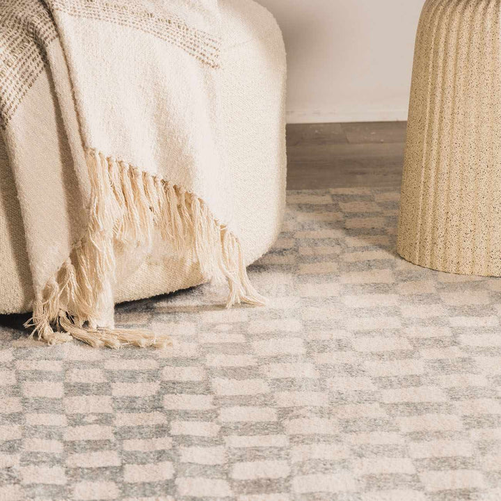 Benjy Modern Geometrical Gray And Beige Area Rug - The Rug Decor