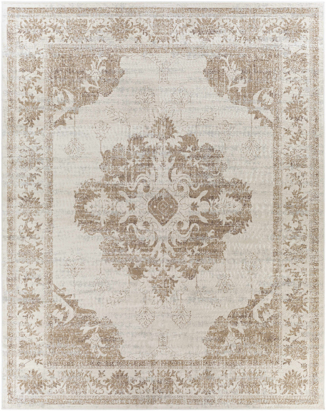 Benkelman Traditional Style Ivory And Beige Area Rug