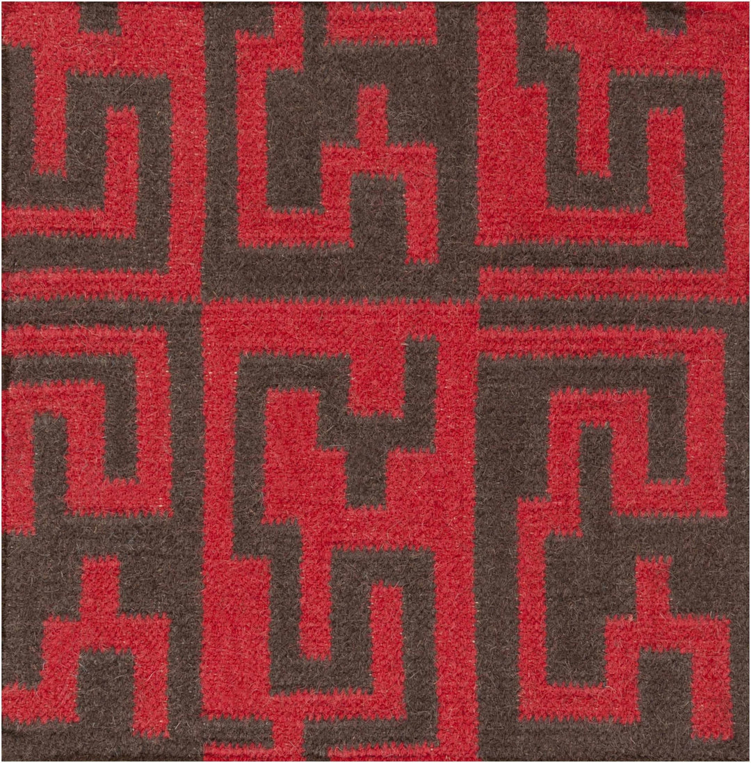 Benllech Modern Geometrical Red Hand Woven Wool Area Rug - The Rug Decor
