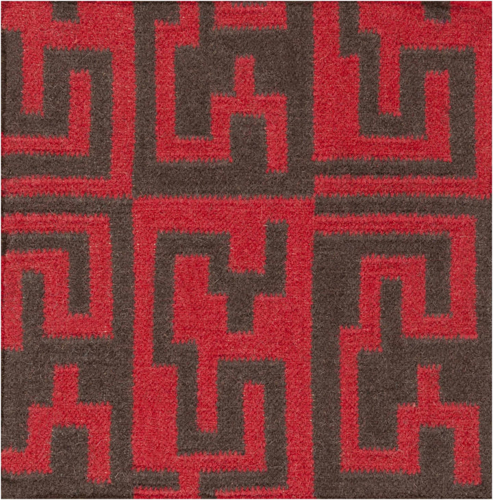 Benllech Modern Geometrical Red Hand Woven Wool Area Rug - The Rug Decor