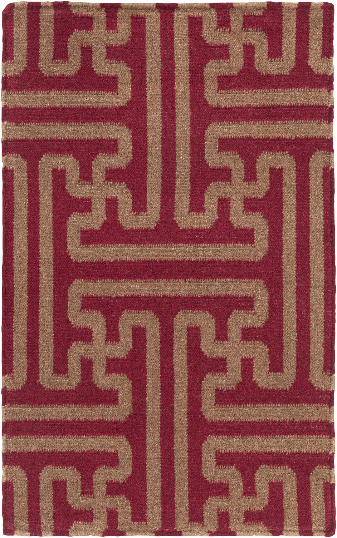Bentonville Contemporary Style Maroon Hand Woven Wool Area Rug