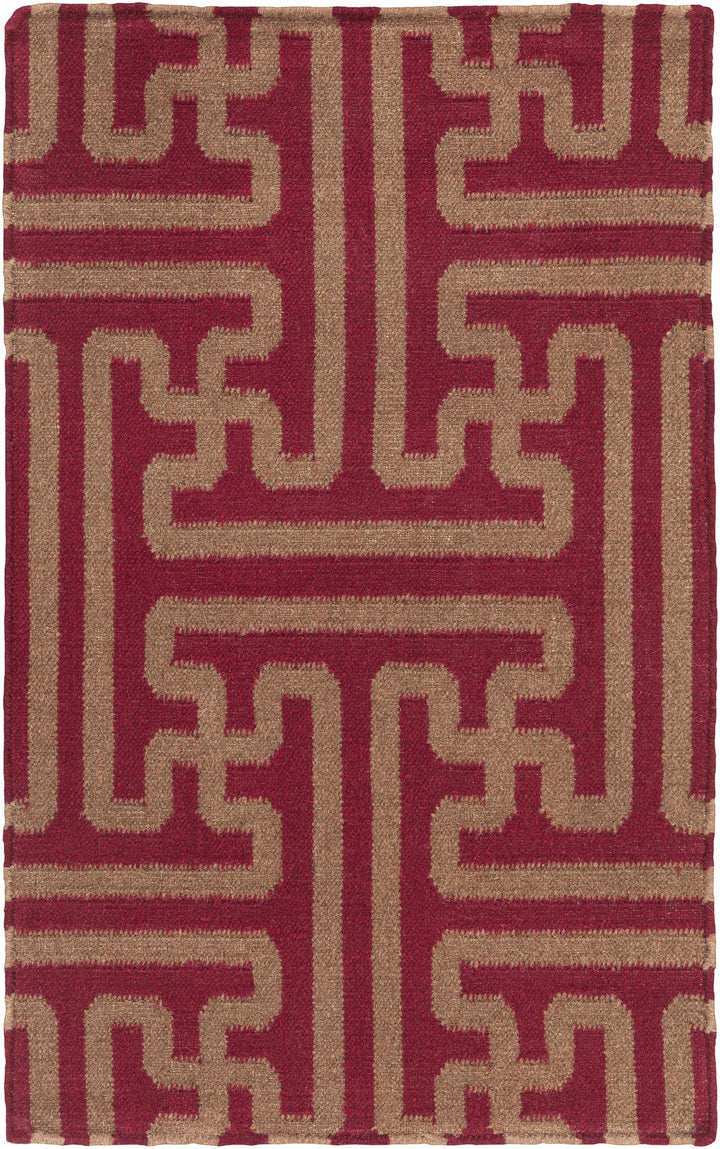Bentonville Contemporary Style Maroon Hand Woven Wool Area Rug