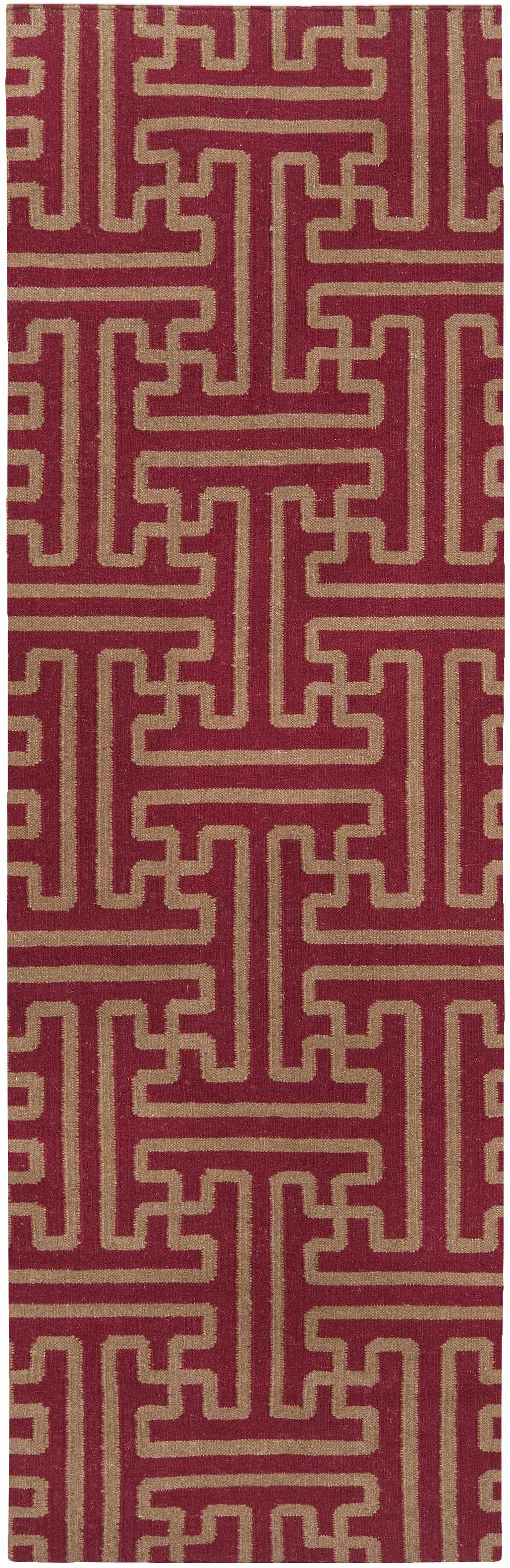 Bentonville Contemporary Style Maroon Hand Woven Wool Area Rug