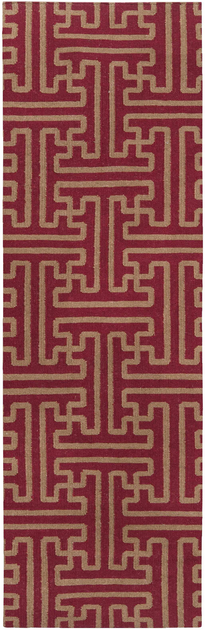 Bentonville Contemporary Style Maroon Hand Woven Wool Area Rug