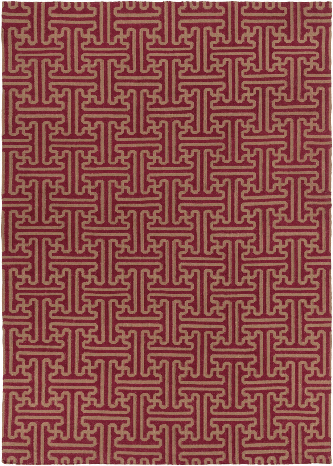 Bentonville Contemporary Style Maroon Hand Woven Wool Area Rug