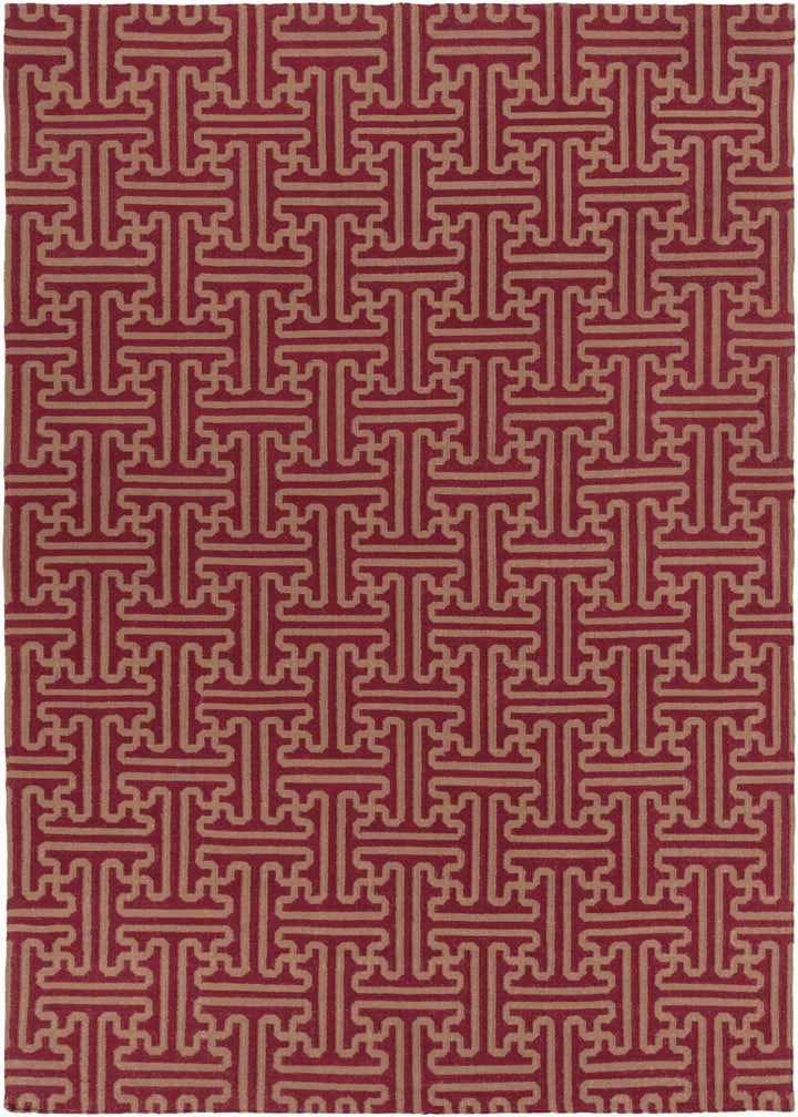 Bentonville Contemporary Style Maroon Hand Woven Wool Area Rug