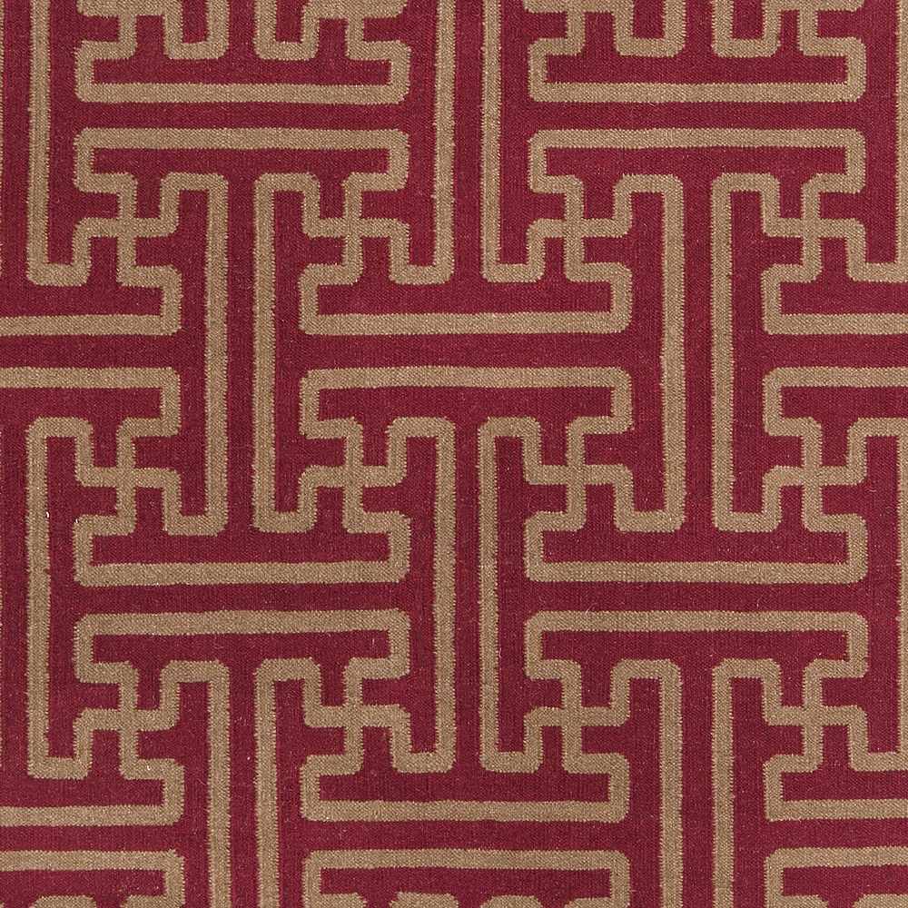 Bentonville Contemporary Style Maroon Hand Woven Wool Area Rug