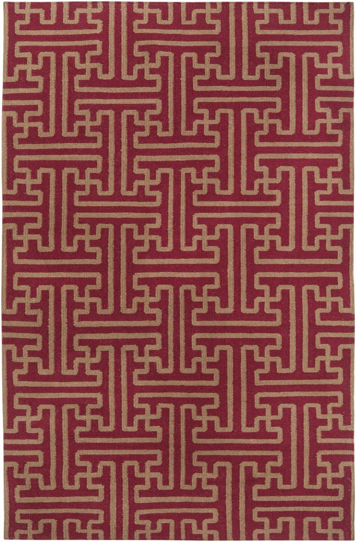 Bentonville Contemporary Style Maroon Hand Woven Wool Area Rug - The Rug Decor
