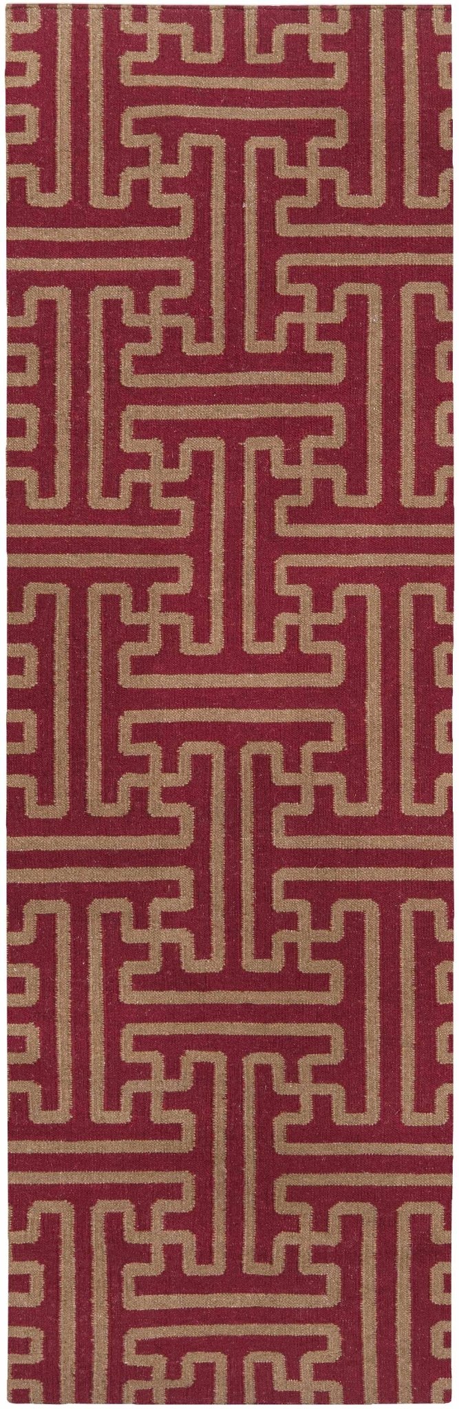 Bentonville Contemporary Style Maroon Hand Woven Wool Area Rug - The Rug Decor