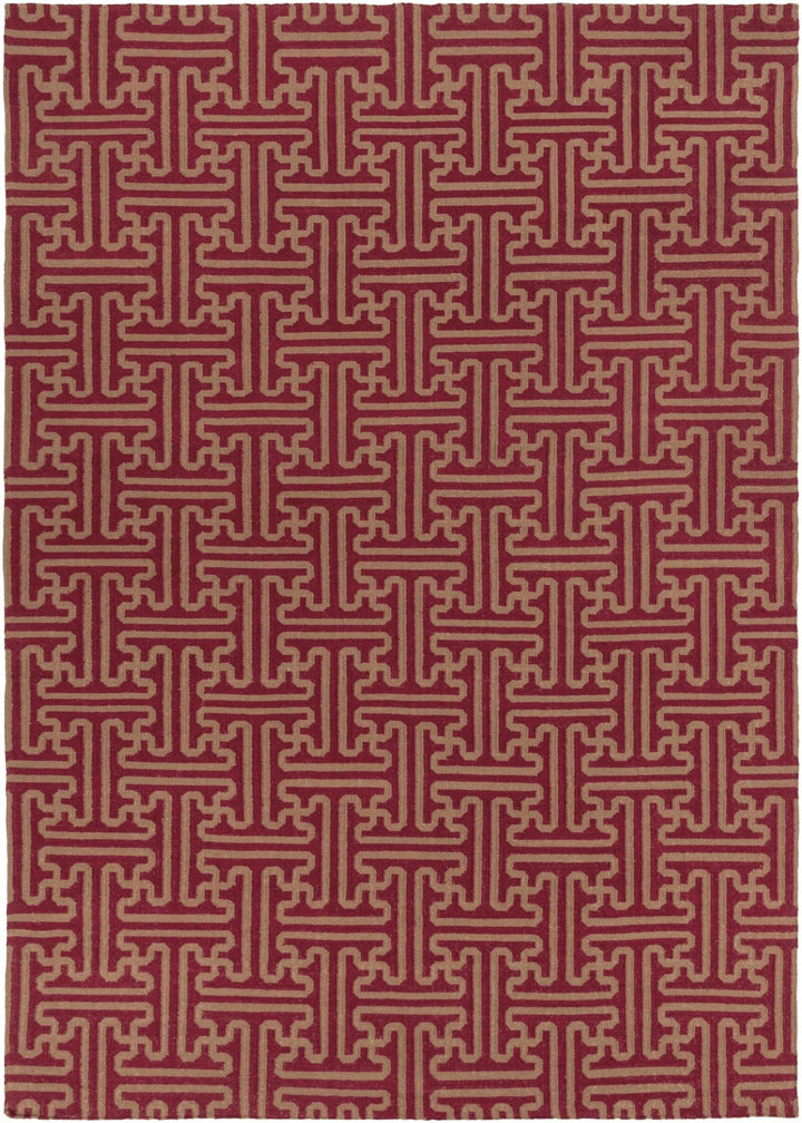 Bentonville Contemporary Style Maroon Hand Woven Wool Area Rug - The Rug Decor