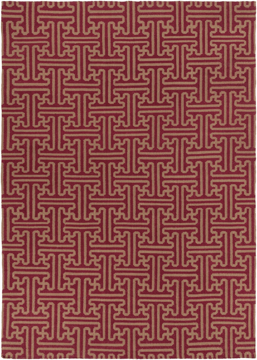 Bentonville Contemporary Style Maroon Hand Woven Wool Area Rug - The Rug Decor
