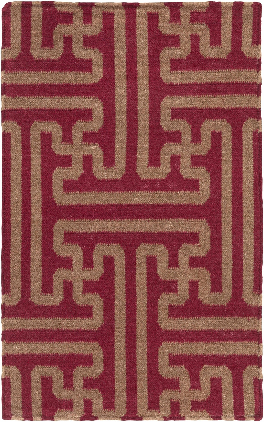 Bentonville Contemporary Style Maroon Hand Woven Wool Area Rug - The Rug Decor