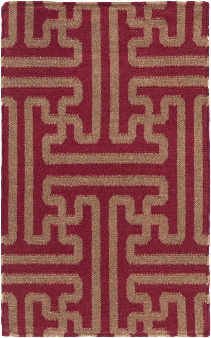 Bentonville Contemporary Style Maroon Hand Woven Wool Area Rug - The Rug Decor
