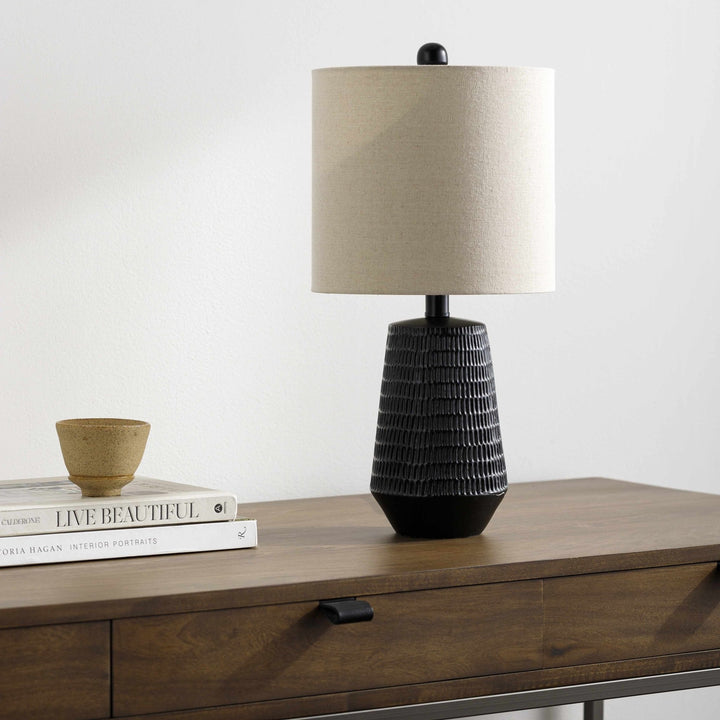 Berehomet Southwestern Black Linen Table Lamp - The Rug Decor