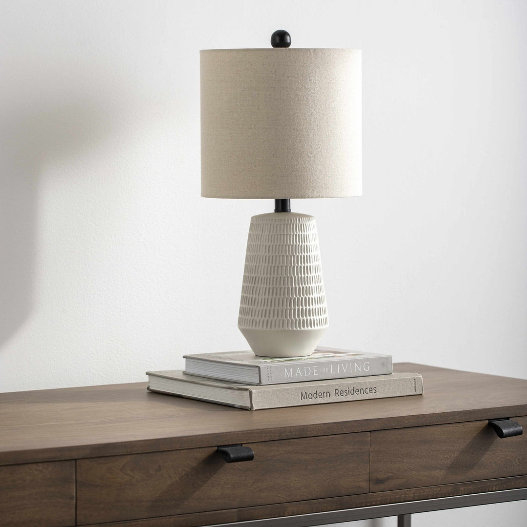 Berehomet Southwestern White Linen Table Lamp - The Rug Decor