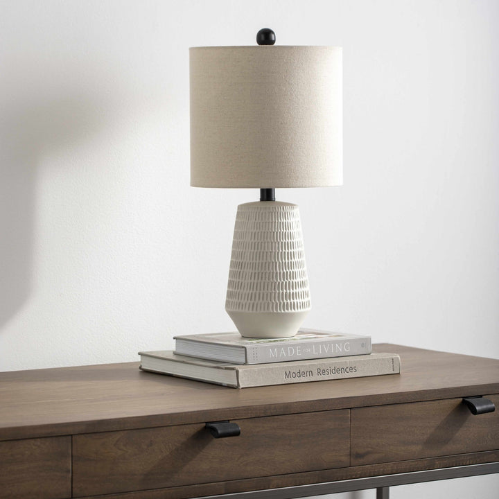 Berehomet Southwestern White Linen Table Lamp - The Rug Decor