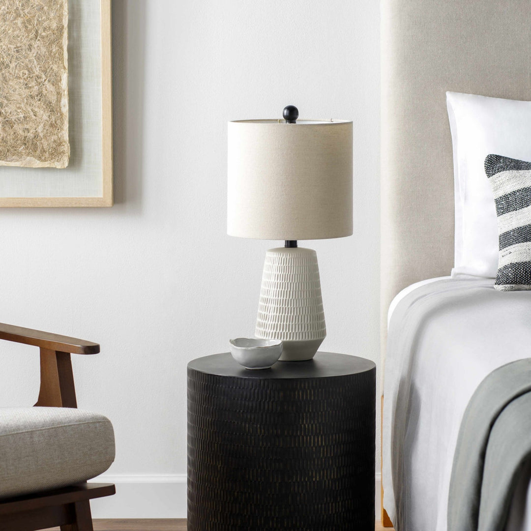 Berehomet Southwestern White Linen Table Lamp - The Rug Decor
