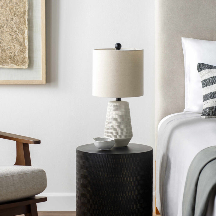 Berehomet Southwestern White Linen Table Lamp - The Rug Decor