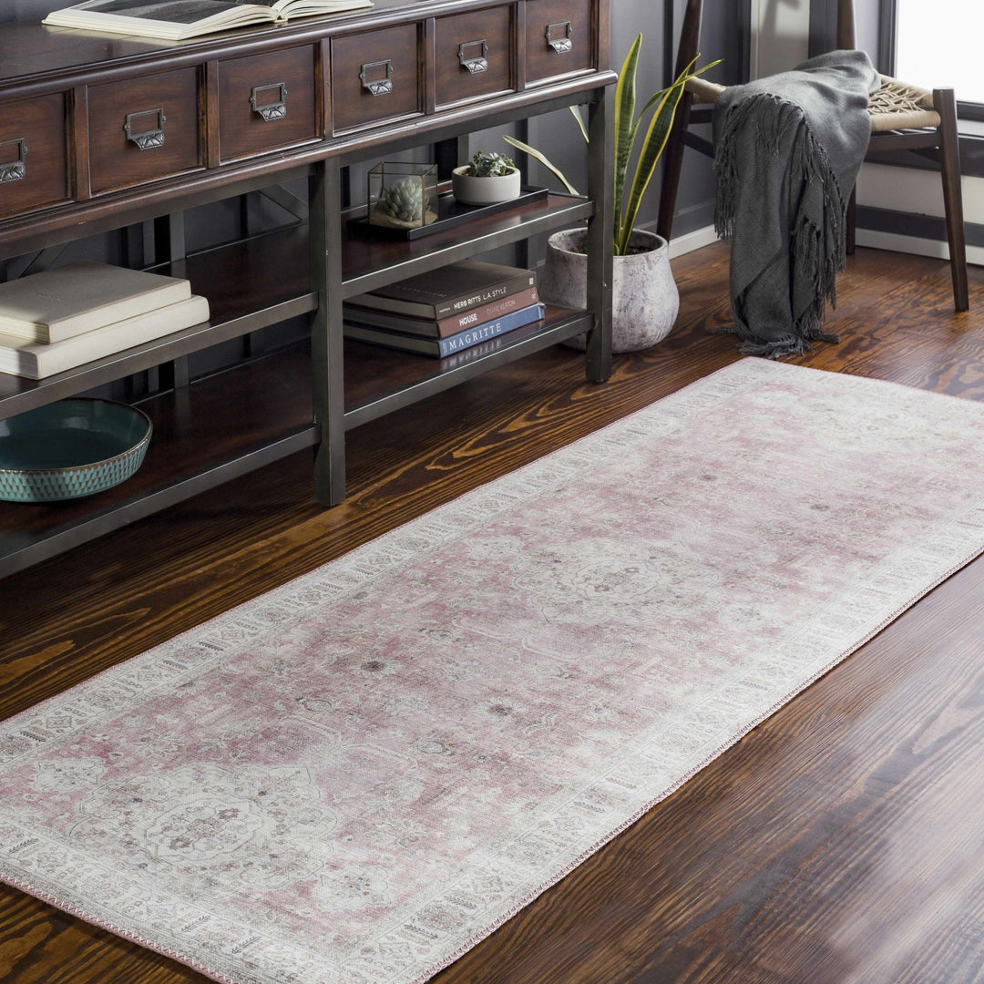 Bergman Traditional Style Pink And Ivory Area Rug - The Rug Decor
