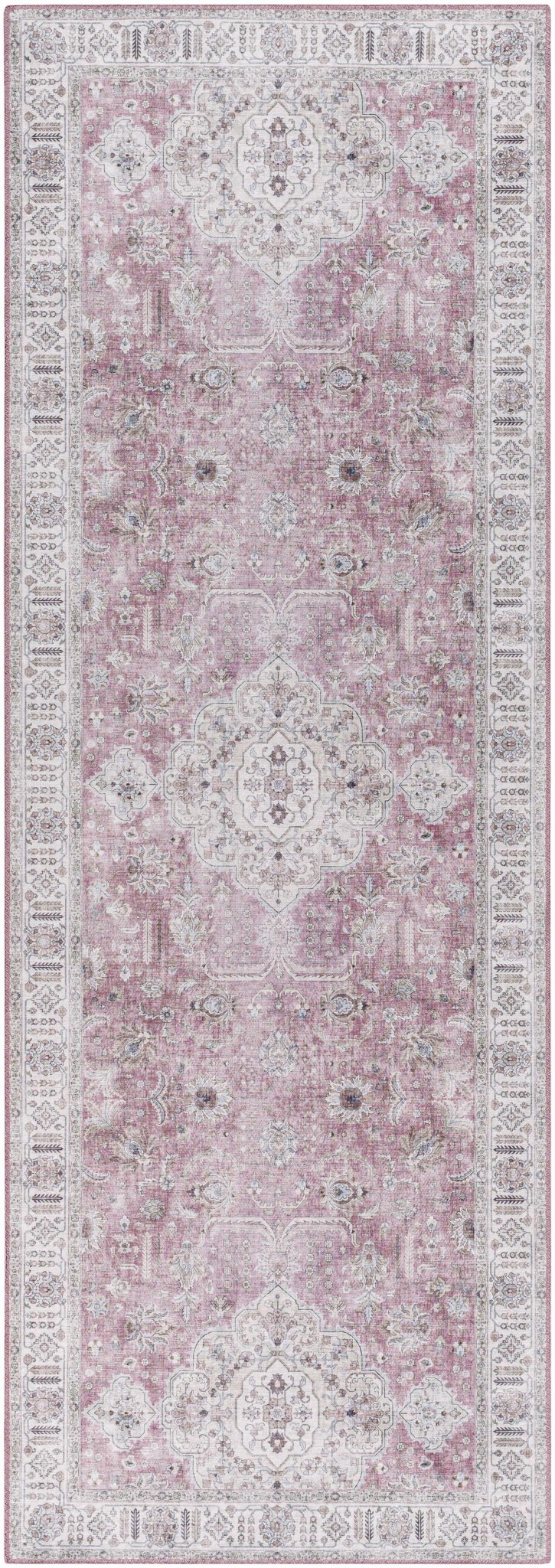 Bergman Traditional Style Pink And Ivory Area Rug - The Rug Decor
