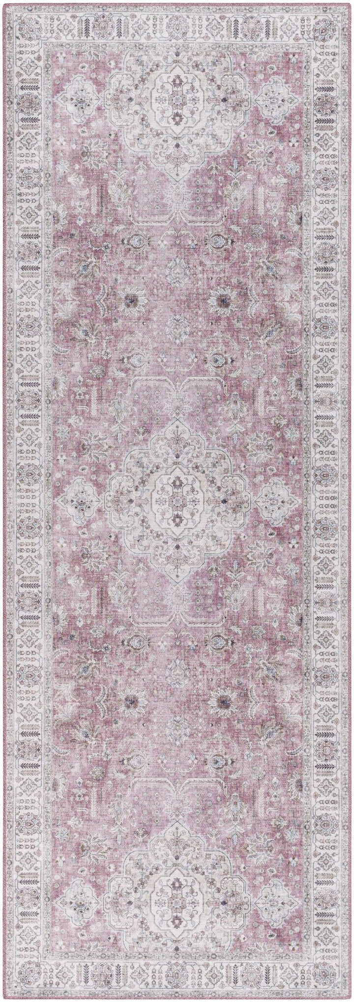 Bergman Traditional Style Pink And Ivory Area Rug - The Rug Decor
