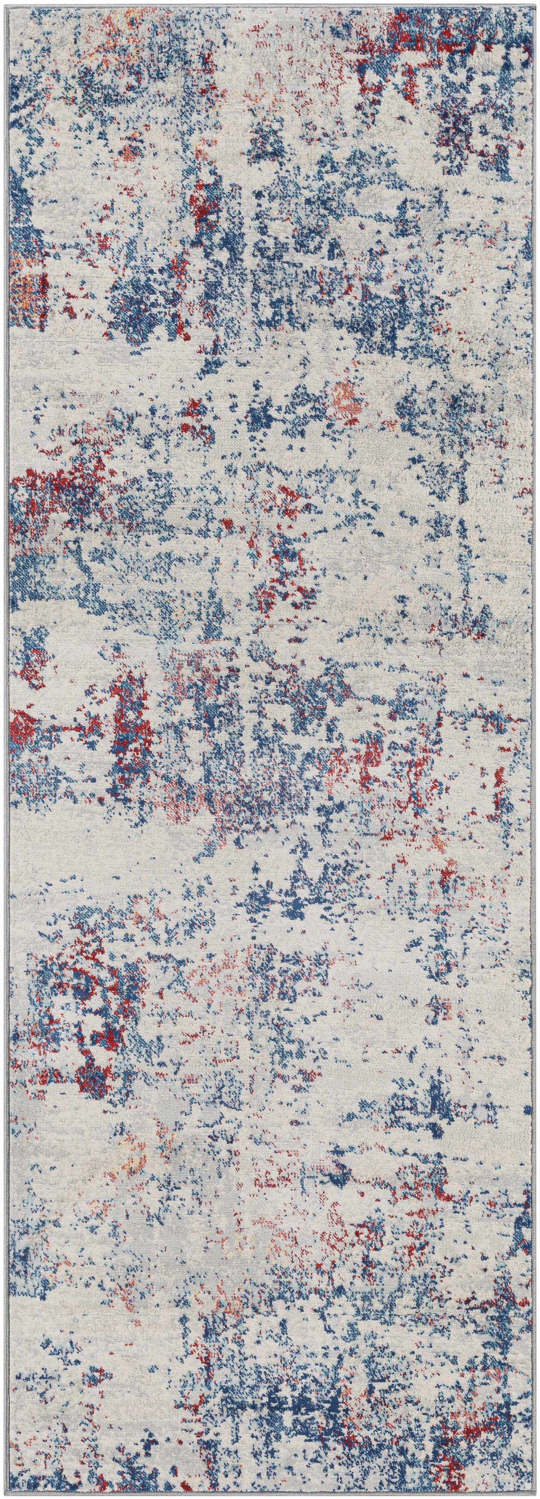 Bergvliet Modern Abstract Design Ivory And Blue Area Rug