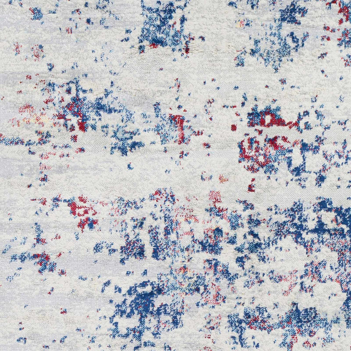 Bergvliet Modern Abstract Design Ivory And Blue Area Rug