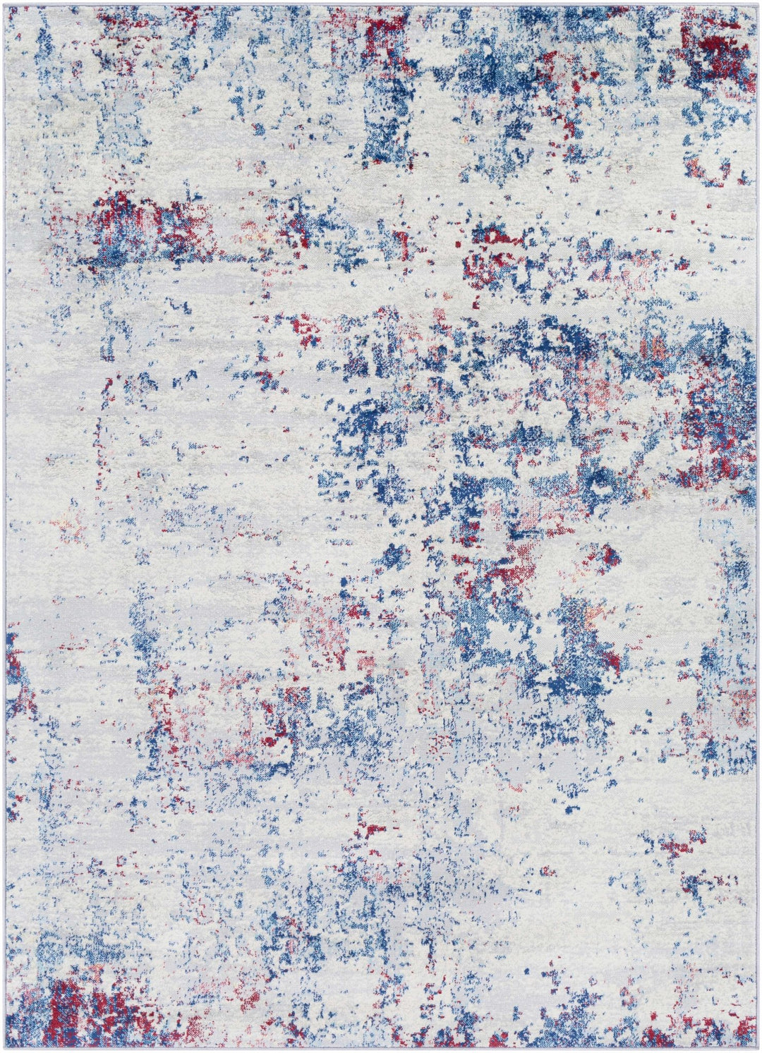 Bergvliet Modern Abstract Design Ivory And Blue Area Rug - The Rug Decor