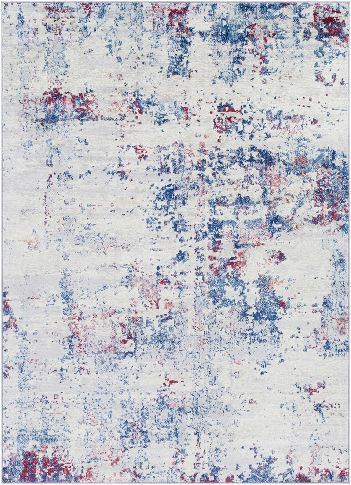 Bergvliet Modern Abstract Design Ivory And Blue Area Rug - The Rug Decor