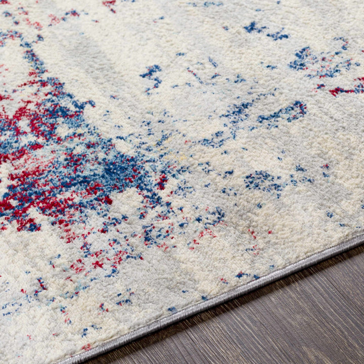 Bergvliet Modern Abstract Design Ivory And Blue Area Rug - The Rug Decor