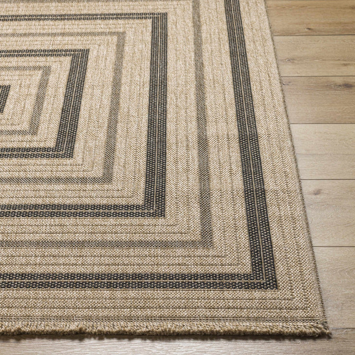 Beril Modern Style Tan And Charcoal Rug - The Rug Decor